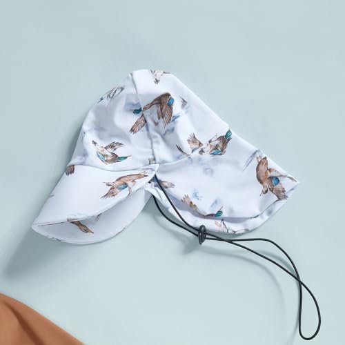 Toddler Boys Rash Guard Swimsuit Mallard Duck Zipper One-Piece Swimsuit Hunting Swimwear Bathing Suit with Sun Hat