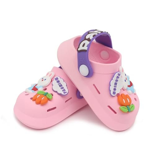 Toddler Shoes Clogs Slide Sandals for 0-8yrs Kids Unisex for Girls and Boys Garden Shoes Cartoon Slides Slip-Resistance Sandals Beach Pool Slippers