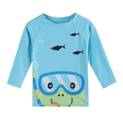 Toddlers and Baby Boys' 3-Piece Rash Guard Swimsuits Kids Long Sleeve Sunsuit Swimwear Sets