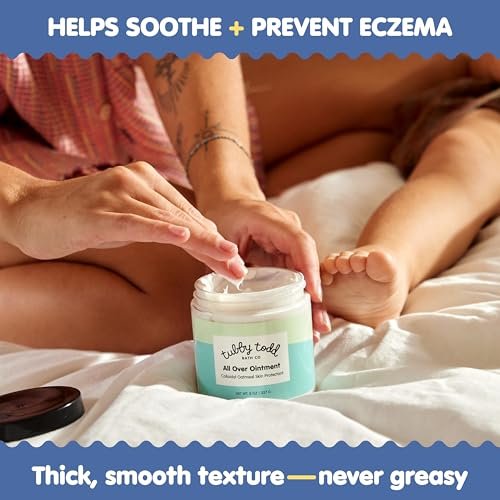 TUBBY TODD All Over Ointment - Baby Eczema Cream - Everyday Multi-Purpose Baby Skin Relief Cream - Sensitive Skin, Dry Skin, Rash, & Irritation - Steroid & Gluten Free - Fragrance-Free, 2 Pack, 8oz