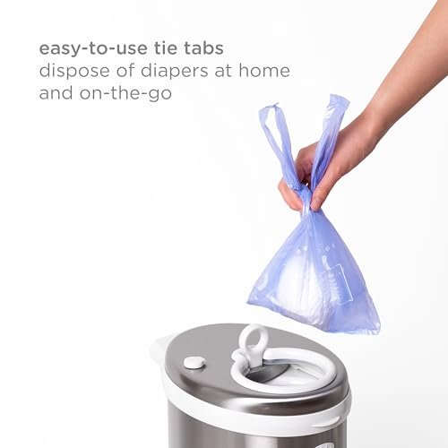 Ubbi Disposable Diaper Sacks, Lavender Scented, Easy-To-Tie Tabs, Diaper Disposal or Pet Waste Bags, 200 Count