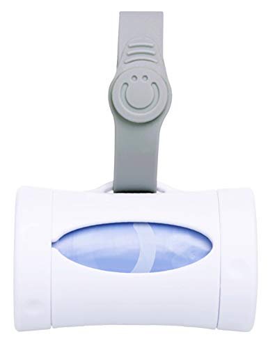 Ubbi Retractable On the Go Bag Dispenser for Baby Travel, Diaper Accessory Must Have for Newborn, Helpful Item, Baby Gift, Lavender Scented, White