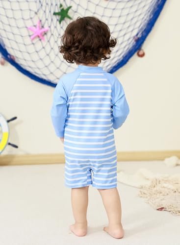 uideazone Baby Toddler Boys Zipper Rash Guard Swimsuit UPF 50+ One Piece Beach Swimwear Bathing Suits 3-36 Months
