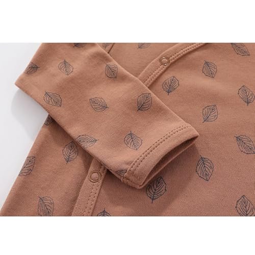 Unisex Baby Boy Girl Footies Rompers Cotton Long Sleeve 3 Pack Infant Jumpsuits 0-12Months Babies' Outfits