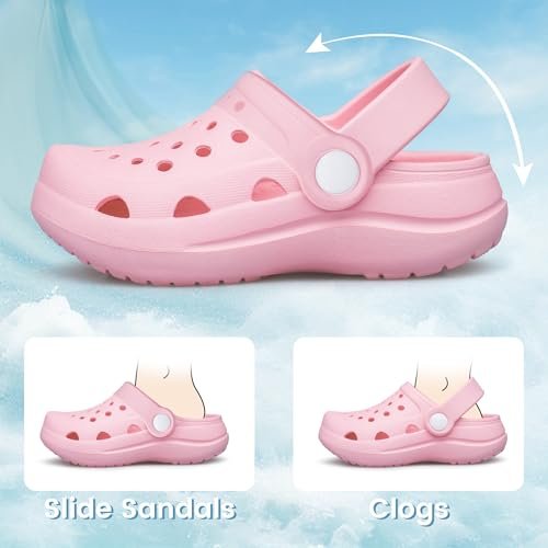 vibdiv Boys Girls Clogs Kids Garden Shoes Unisex Child Cartoon Slides Sandals Beach Slipper Indoor Outdoor(Toddler/Little Kids/Big Kids)