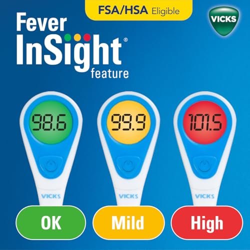 Vicks SpeedRead Digital Thermometer with Color-Coded Temperature Readings, Use as Oral Thermometer, Baby Rectal Thermometer or Under The Arm, Water Resistant, FSA and HSA Eligible