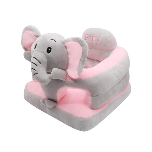 vocheer Sit Me Up Floor Seat for Baby Chair for Sitting Up Support Seat Sofa Plush Animal Shaped Baby Learning to Sit Chair for 3-24 Months Girls and Boys, PP Cotton Full Filling,Elephant