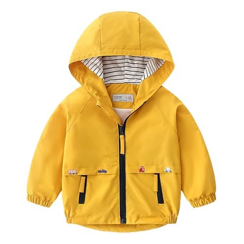 Volunboy Toddler Boys Windbreaker Casual Outerwear Kids Lightweight Zip Hooded Jacket Baby Cute Dust Coat