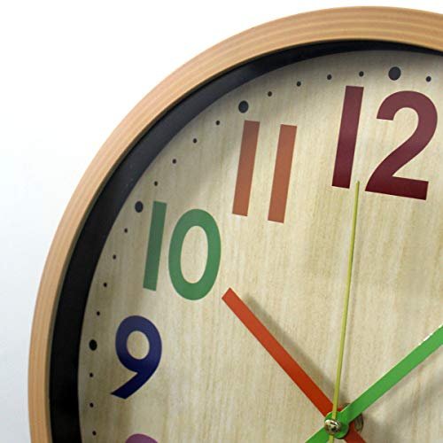 Wall Clock, 12 Inch Easy to Read Silent Non-Ticking Colorful Battery Operated Clock,for Bedroom,Living Room,Kitchen,Office,School Classroom (Yellow)