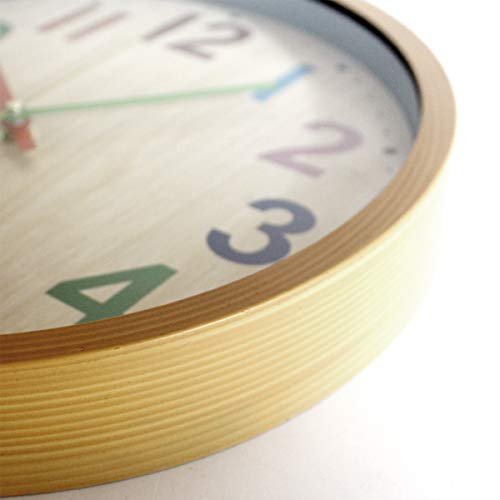 Wall Clock, 12 Inch Easy to Read Silent Non-Ticking Colorful Battery Operated Clock,for Bedroom,Living Room,Kitchen,Office,School Classroom (Yellow)