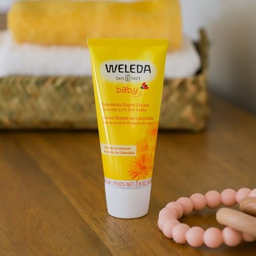 Weleda Baby Calendula Diaper Cream, 2.8 Fluid Ounce, Plant Rich Protection with Calendula, Chamomile, Sweet Almond Oil, Lanolin and Zinc Oxide
