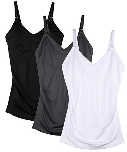 Womens Maternity Nursing Tank Cami for Breastfeeding with Adjustable Straps