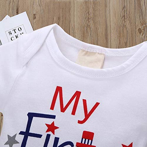 XFGLCK Newborn Infant Baby Boy 4th of July Shorts Set Short Sleeve Bodysuit + Stars Stripe Short American Flag Summer Outfits