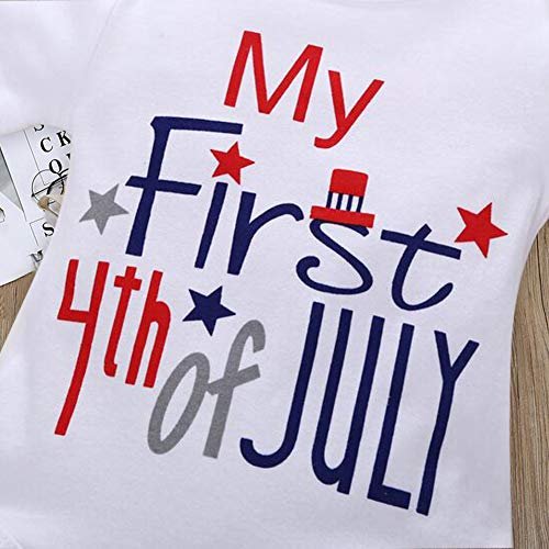 XFGLCK Newborn Infant Baby Boy 4th of July Shorts Set Short Sleeve Bodysuit + Stars Stripe Short American Flag Summer Outfits