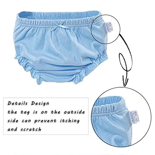 XMS-Tech Diaper Covers for Girl Cute Toddler Baby Girls Cotton Bloomer Basic Shorts Washable Reusable Diaper Cover 4 Pack