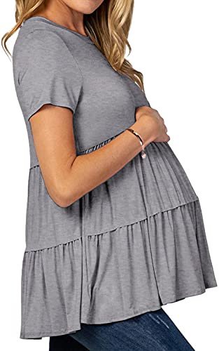 Xpenyo Womens Maternity Tops Long Sleeves Casual Pregnancy Tunic Shirts 2024 Fall Fashion Crew Neck Pregnant Dressy Blouses